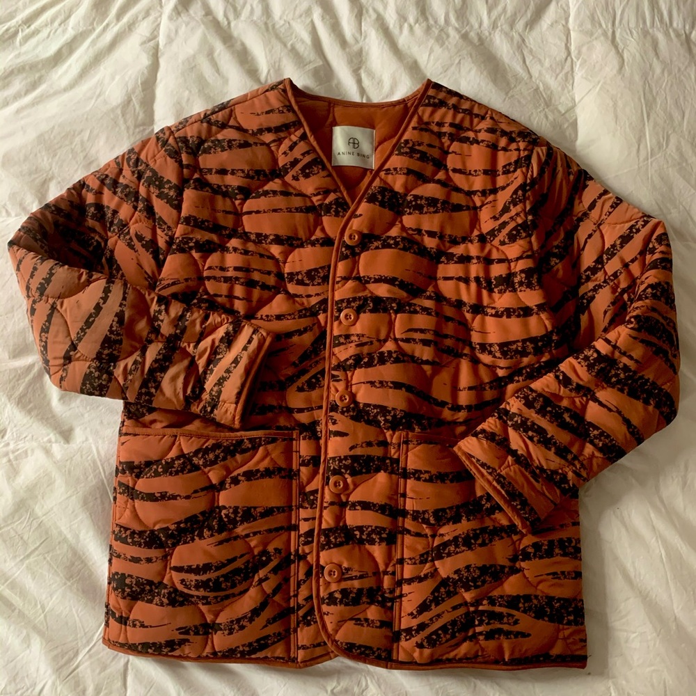 ANINE BING Andy Bomber Quilted Jacket (Orange)